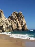 high cliffs on the beach in mexico