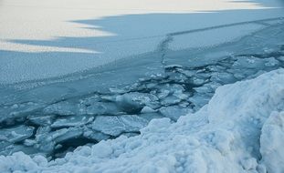 panoramic view of ice floes in the arctic ocean