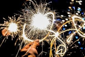 bright glow of sparklers