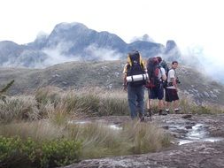 tourists go to the mountains