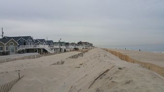 Landscape of sand Beach on a Jersey