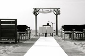 Wedding Beach monochrome photo