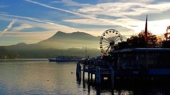 ferris wheel near the lake