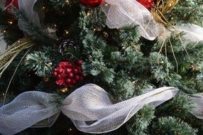 artificial Christmas Tree with Decorations, detail