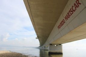 view under the modern bridge