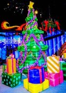 Christmas tree as a sculpture at an ice show