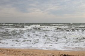 gray cloudy sky over the sea beach