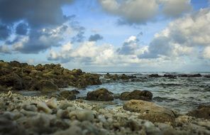 rocky tropical coast in the Maldives