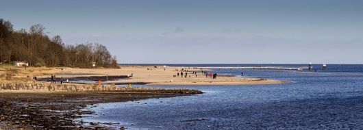 people on the beach of the Baltic Sea