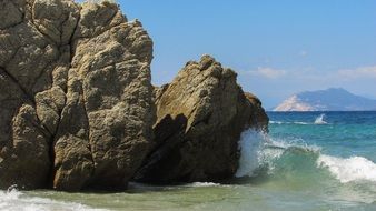 wild rocky beach in Skiathos