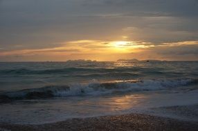 beach near the sea at dusk