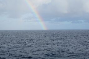rainbow over the ocean on the horizon