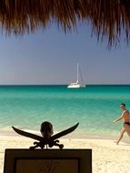 view from the shore to the birch waters in Jamaica