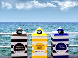 containers for processing on the shore of the Bay of Biscay