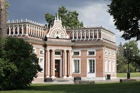 arbor in the castle park in Tsaritsyno