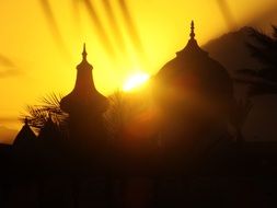 Landscape of the beautiful Yellow sunset