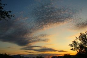 scenic Clouds at Sunset sky, south africa