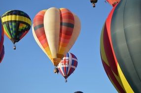 balloons in the sky close up