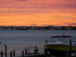 Boat in Evening Port