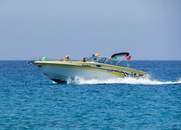 Moving Speed Boat in a sea