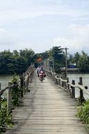 wooden bridge in vietnam