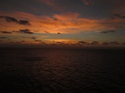 dark sunset over the sea