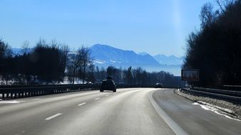 landscape of the Travelling by car on a road