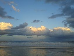 sunrise in the clouds on the horizon