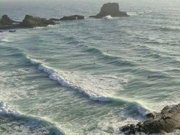 Arrifana Beach with huge waves