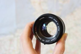 lens for a bright camera in hand