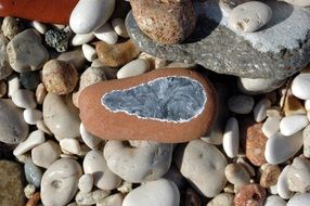 stones like pebbles on the coast closeup