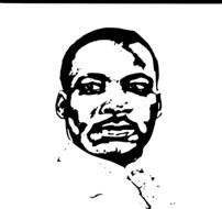 black and white portrait of luther king as graphics