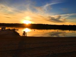 Landscape of beach sunset