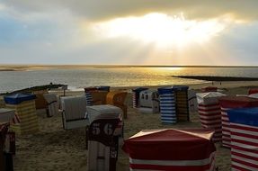 Landscape with the twilight mood on the sand beach