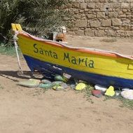 boat santa maria on the beach in Cape Verde