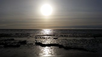 evening beach in Sankt Peter-Oerding, Germany