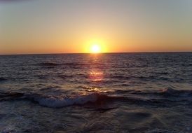 bright sunset over the coast in tel aviv