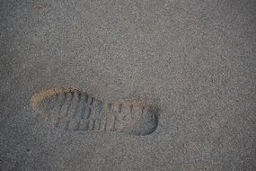 Shoeprint on a beach