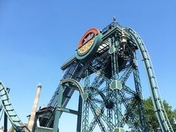roller coaster under blue sky