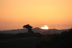 landscape of the calm sunset