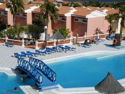 panorama of a beach hotel in fuerteventura