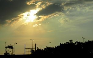 sunset in the clouds in the evening sky