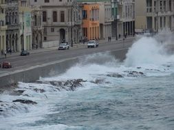 panoramic view of the city highway near the coast in Havana