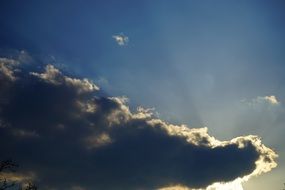 sun rays through dark clouds