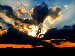 Cloudy evening sky