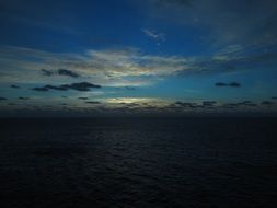 blue sky over the sea at dusk
