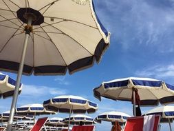 Parasols on a beach