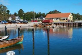 boats in a small harbor in Denmark
