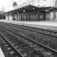 Railway Station Black And White