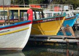 colorful boats in the harbor on the shores of the Mediterranean Sea